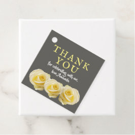 Etiquetas Para Recuerdos Aniversario de la flor de Rosas Amarillas Gracias 