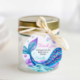 Etiquetas Para Recuerdos Aniversario de la Sirena Niños Gracias