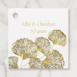 Etiquetas Para Recuerdos Aniversario de las Hojas de Oro del 50° Boda