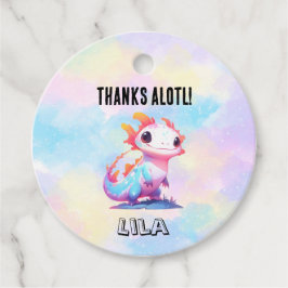 Etiquetas Para Recuerdos Aniversario del arcoiris colorido Axolotl