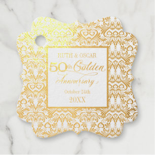 Etiquetas Para Recuerdos Aniversario dorado girando en torno a la foto negr