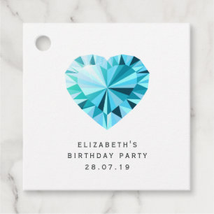 Etiquetas Para Recuerdos Aquamarine Gemstone Damask
