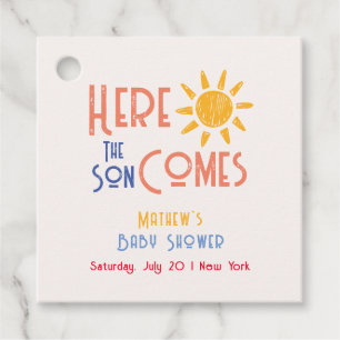 Etiquetas Para Recuerdos Aquí Viene El Baby Shower Retro Retro Mínimo De So