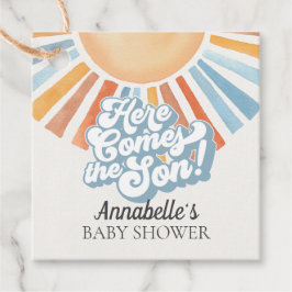 Etiquetas Para Recuerdos Aquí viene el favor de Baby Shower Son Sunshine Bo