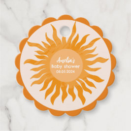 Etiquetas Para Recuerdos Aquí viene el hijo del Baby Shower amarillo boho