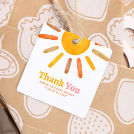 Etiquetas Para Recuerdos Aquí viene Sun Baby Shower Square