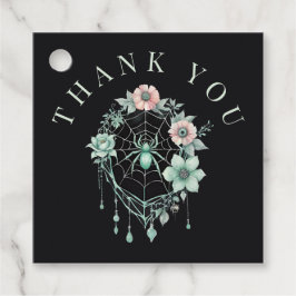 Etiquetas Para Recuerdos Araña floral gótica mint verde floral gracias