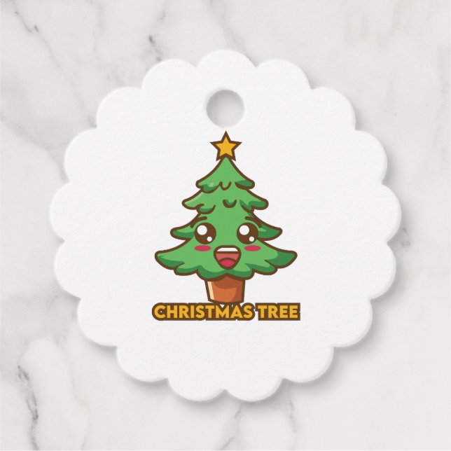 Etiquetas Para Recuerdos árbol de Navidad (Anverso)