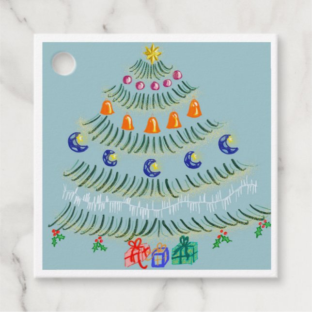Etiquetas Para Recuerdos árbol de Navidad (Anverso)