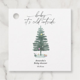 Etiquetas Para Recuerdos Árbol de Navidad - bebé, hace frío afuera