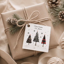 Etiquetas Para Recuerdos Árbol de Navidad de Cuadros Personalizado con Apel
