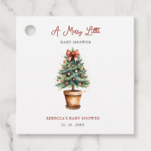 Etiquetas Para Recuerdos Árbol de navidad rojo amargo pequeño Baby Shower