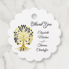 Etiquetas Para Recuerdos Árbol dorado de vida Boda sofisticado y atemporal