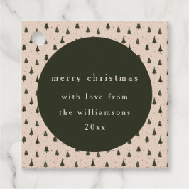 Etiquetas Para Recuerdos Árboles de navidad verdes del bosque rústico regal