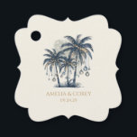 Etiquetas Para Recuerdos Árboles de palmas azules de ensueño<br><div class="desc">Una bella adición para tus bodas de playa. Estamos encantados de personalizar de esto para usted,  por favor siéntanse libres de enviarnos un mensaje de ayuda.</div>