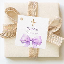 Etiquetas Para Recuerdos Arco de lavanda de confirmación niña DIY