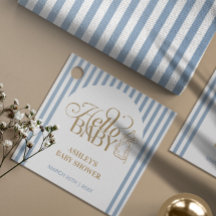 Arco de rayas azules Vintage Baby Shower