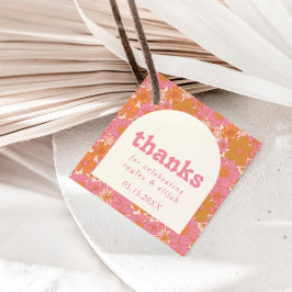 Etiquetas Para Recuerdos Arco floral de Retro Groovy | Boho Favor