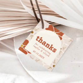 Etiquetas Para Recuerdos Arco floral de Retro Groovy | Boho Favor