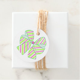 Etiquetas Para Recuerdos Arcos rayados verdes y rosados precoces