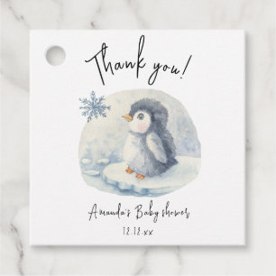 Etiquetas Para Recuerdos Arctic tierno Pingüino gracias baby shower