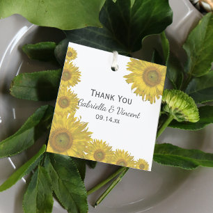 Etiquetas Para Recuerdos Ariel de girasol amarillo