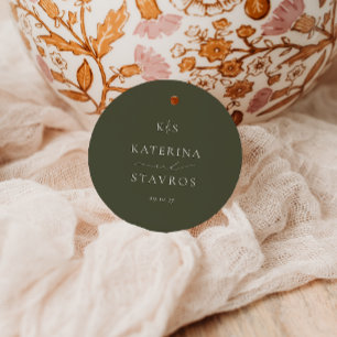 Etiquetas Para Recuerdos ARMONÍA Boda verde oliva