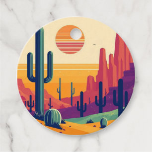 Etiquetas Para Recuerdos Arte colorido del desierto del sudoeste
