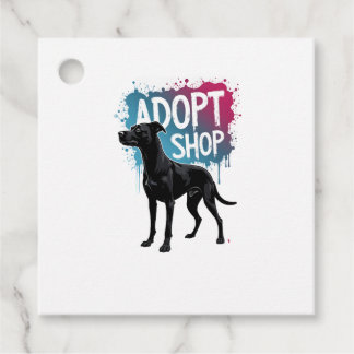 Etiquetas Para Recuerdos Arte de rescate de graffiti de perro vintage Adopt