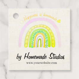 Etiquetas Para Recuerdos Artisan Canvas Rainbow 'Happiness is Homemade' 
