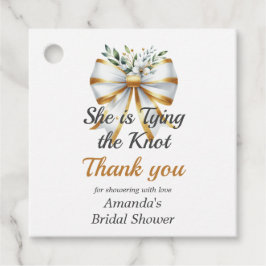 Etiquetas Para Recuerdos Atando el Nudo Arco de Flor Blanca de Boda Regalo
