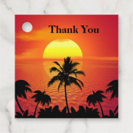 Etiquetas Para Recuerdos Atardecer Tropical