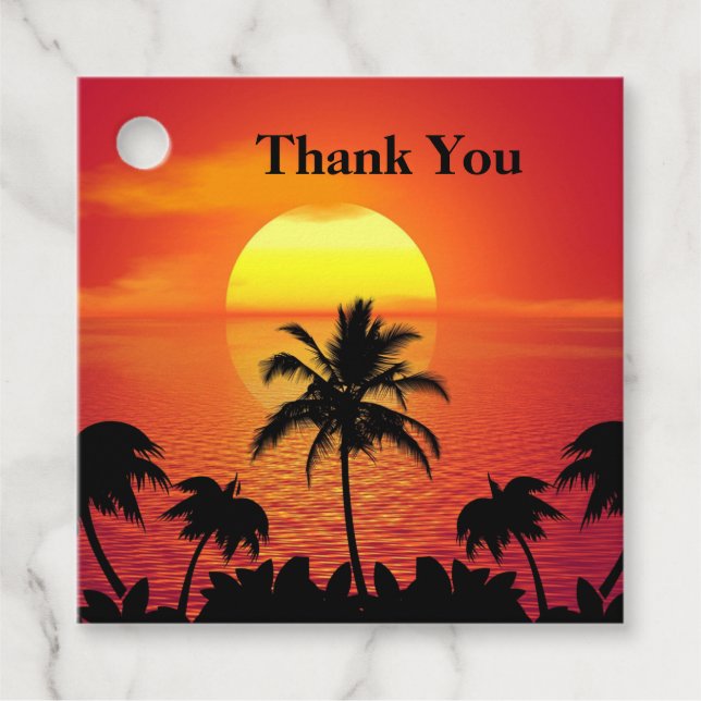 Etiquetas Para Recuerdos Atardecer Tropical (Anverso)