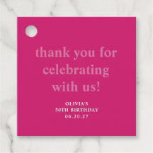 Audaz Personalizado de cumpleaños 50 Hot Pink