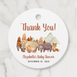 Etiquetas Para Recuerdos Autumn Woodland Animals Baby Shower Gracias