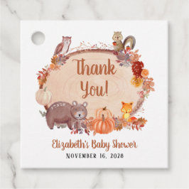 Etiquetas Para Recuerdos Autumn Woodland Animals Baby Shower Gracias