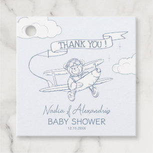 Etiquetas Para Recuerdos Aviador Piloto Avión Baby Shower de carga preciada