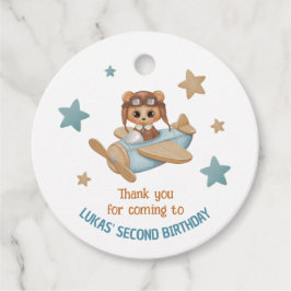 Etiquetas Para Recuerdos Aviator Fiesta Bear Cumpleaños Gracias Nombre pers