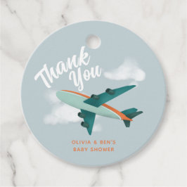 Etiquetas Para Recuerdos Avión Baby Shower azul para niños
