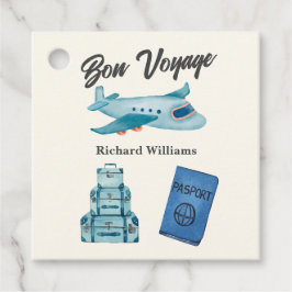 Etiquetas Para Recuerdos Avión Bon Voyage de Aventura de Viaje de Jubilació