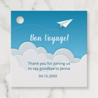 Etiquetas Para Recuerdos Avión de papel en el cielo en retirada gracias