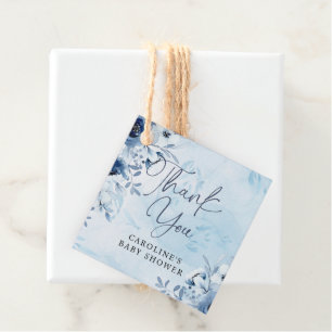 Etiquetas Para Recuerdos Azul acuarela es un niño Gracias Baby Shower