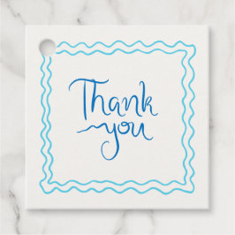 Etiquetas Para Recuerdos Azul caprichoso escrito a mano Gracias 