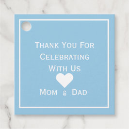 Etiquetas Para Recuerdos Azul claro y blanco de Baby Shower