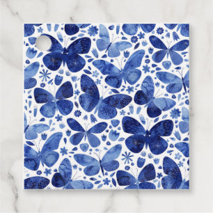 Etiquetas Para Recuerdos Azul de agua de mariposas
