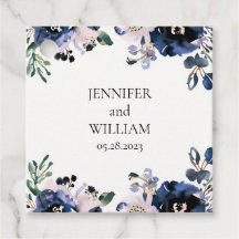 Azul marino y Boda floral rosa Rubor elegante