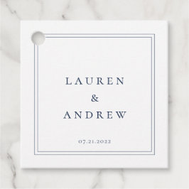 Etiquetas Para Recuerdos Azul marino y Minimalista blanco moderno