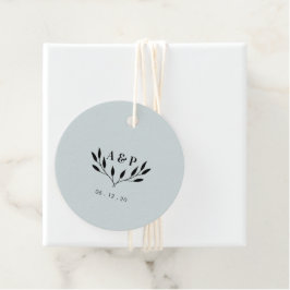 Etiquetas Para Recuerdos Azul Niebla | Regalo de agradecimiento de boda sim