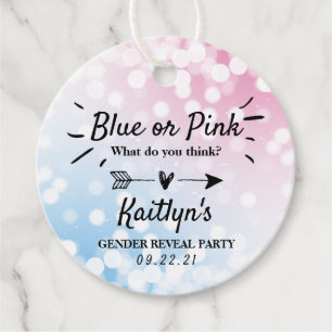 Etiquetas Para Recuerdos ¿Azul O Rosa Moderno? Fiesta de Revelación de Géne