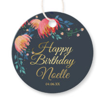 Azul oscuro, elegante, flores caprichosas, acento